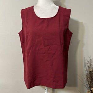 Elizabeth Williams Women Shell Tank Top Burgundy Pullover 100% Polyester Size M